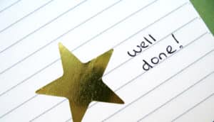 gold star and "well done" not on paper