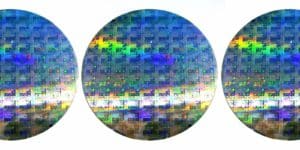 silicon wafers on white