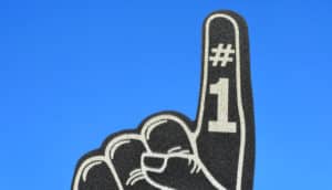 #1 foam finger on blue