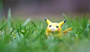 pikachu toy in grass