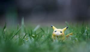 a pokemon in the grass