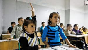 children in classroom for Syrian refugees