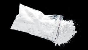 cocaine bag open