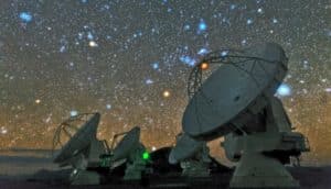 ALMA observatory under the stars