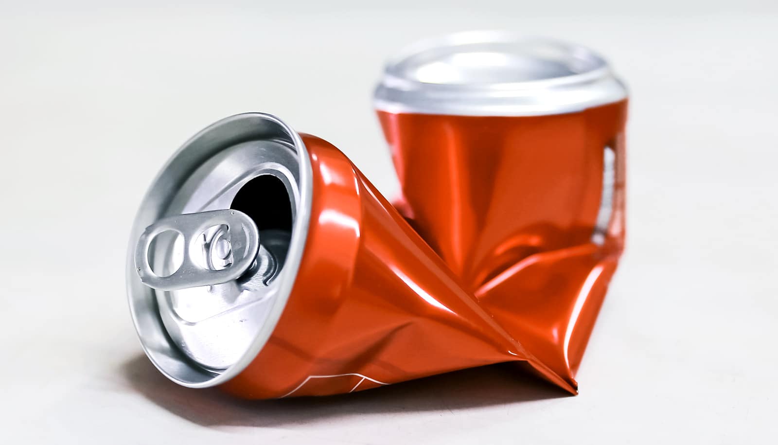 crushed soda can.