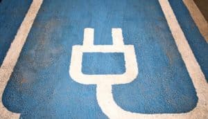 electric car parking spot with plug