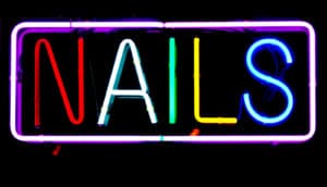 nail salon sign (anemia concept)