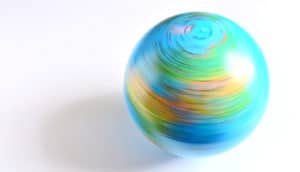 spinning globe on white