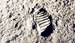 moon landing footprint