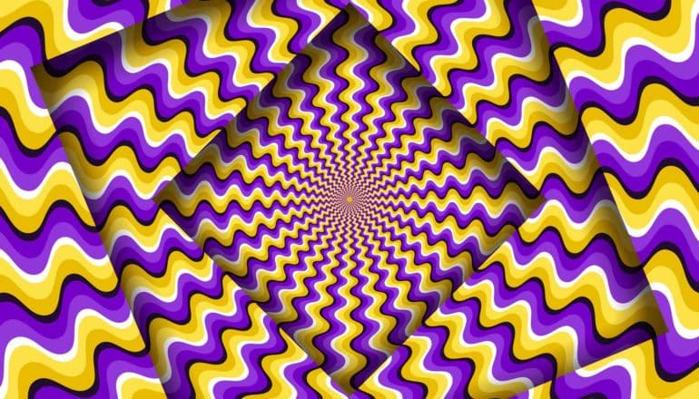 optical illusion image appears to rotate - reality