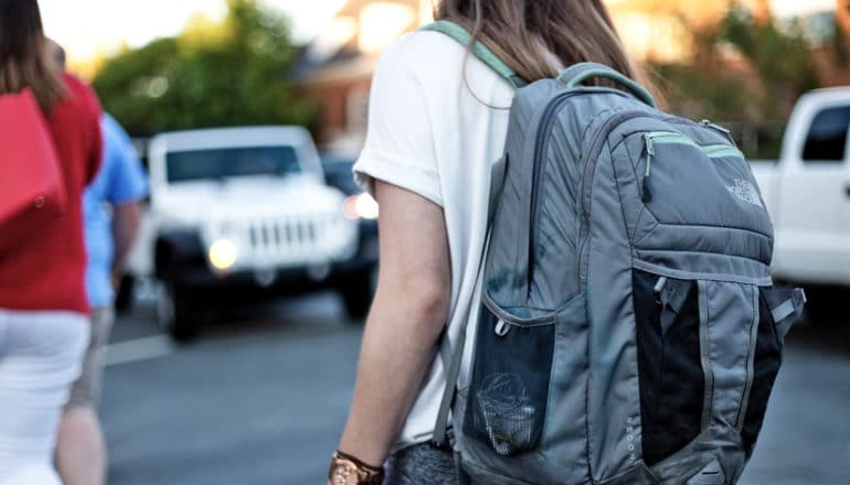 sources of opioids - teen girl with backpack