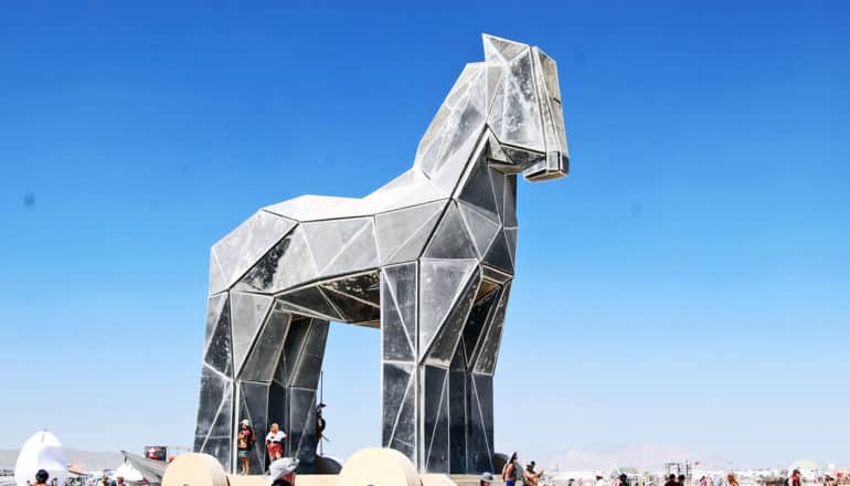 trojan horse in the desert (chemotherapy concept)