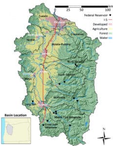 Willamette River Basin map