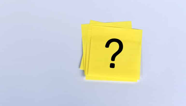 question mark on post-it notes