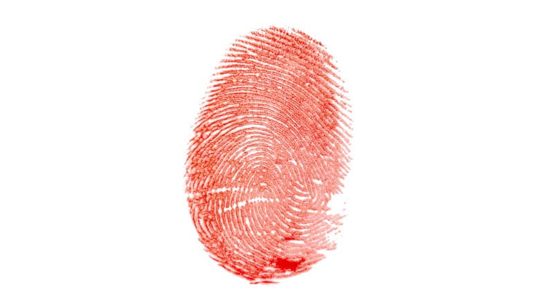 fingerprint looks like blood