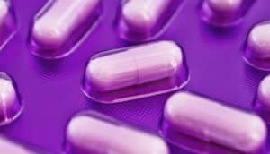 A pack of purple pills