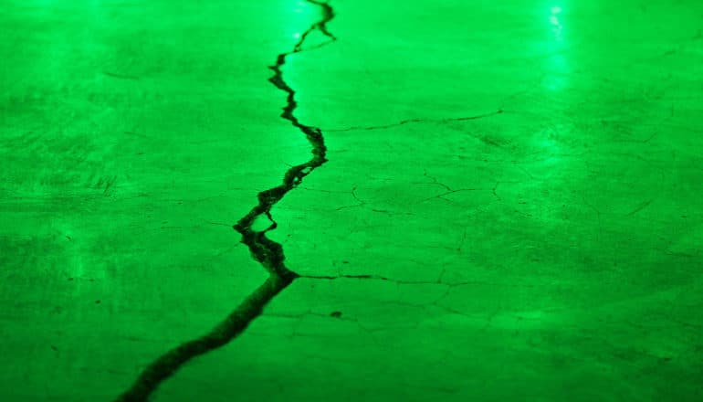 crack in green surface