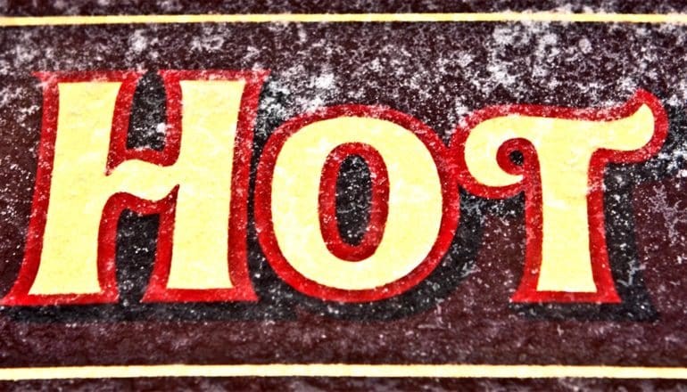 The word "HOT" appears in yellow and red