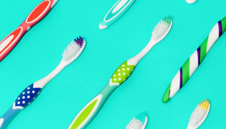 colorful toothbrushes