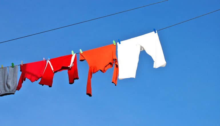 clothes on clothesline