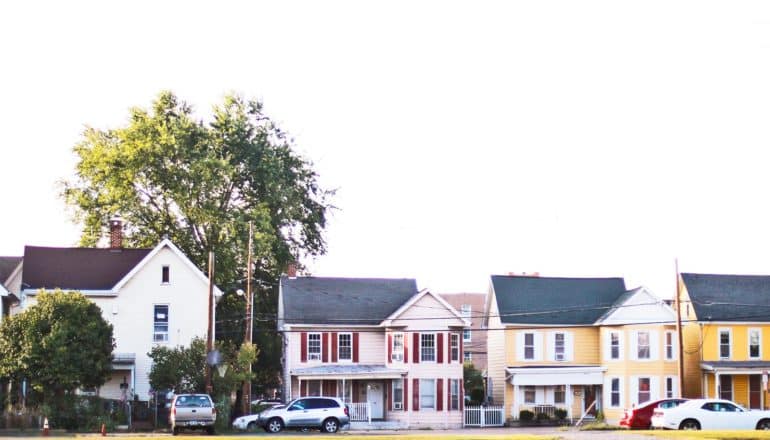 row of suburban houses