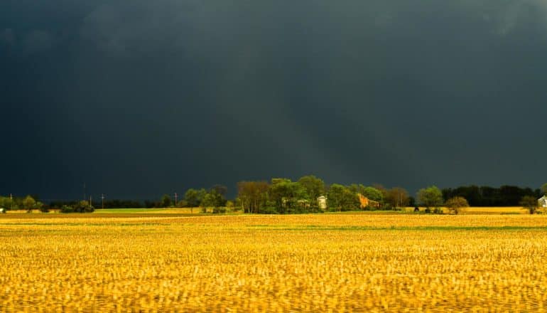 stormy sky above field