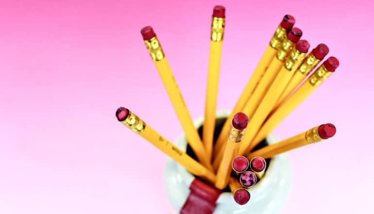 pencils in cup