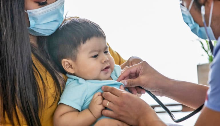 baby at doctor