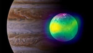 Io drifts past Jupiter