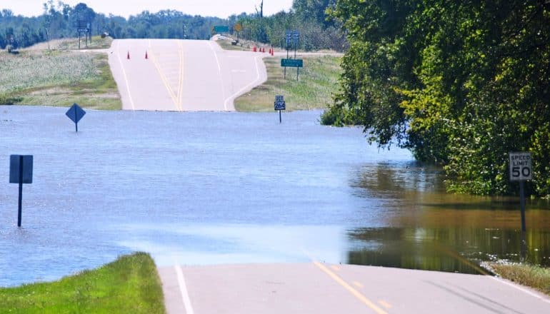 flooded road