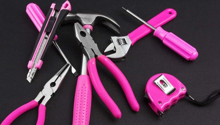 pink tool set