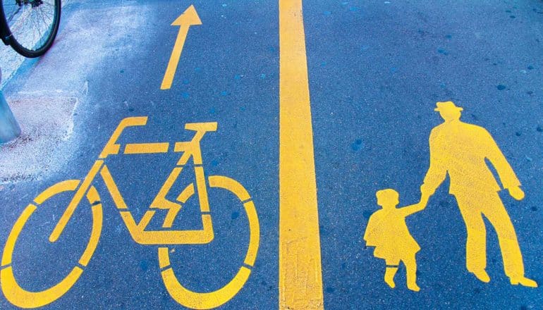 bike and pedestrian symbols