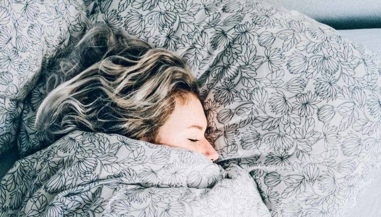 A young woman sleeping