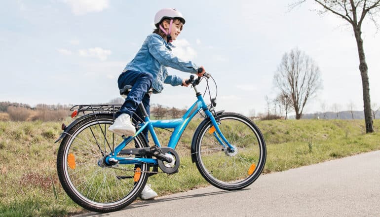 tween on bicycle